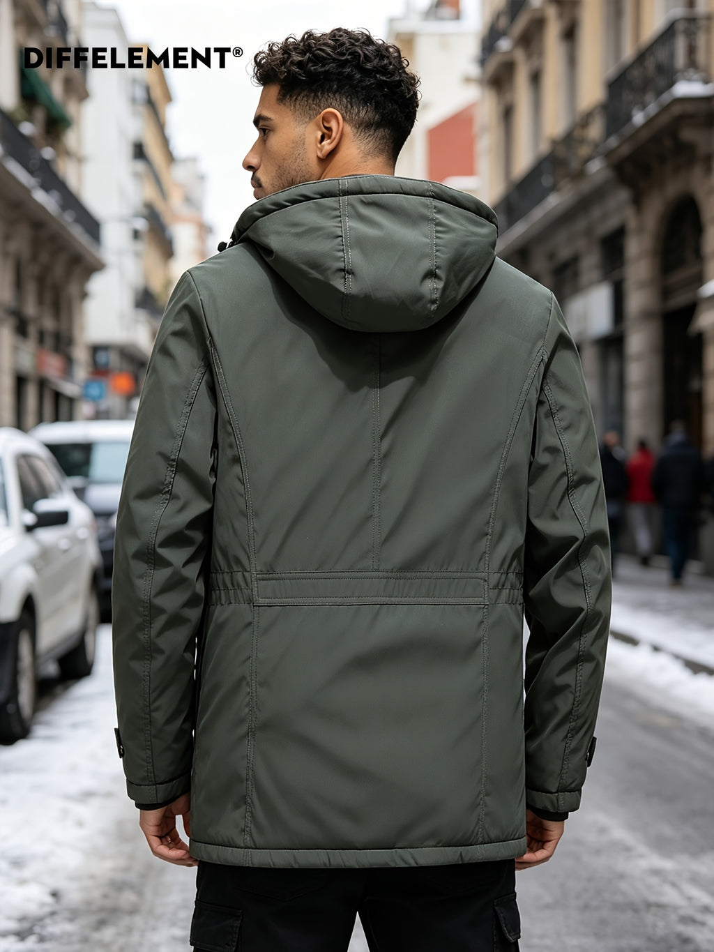 Parka matelassée pour homme, coupe-vent, à capuche
