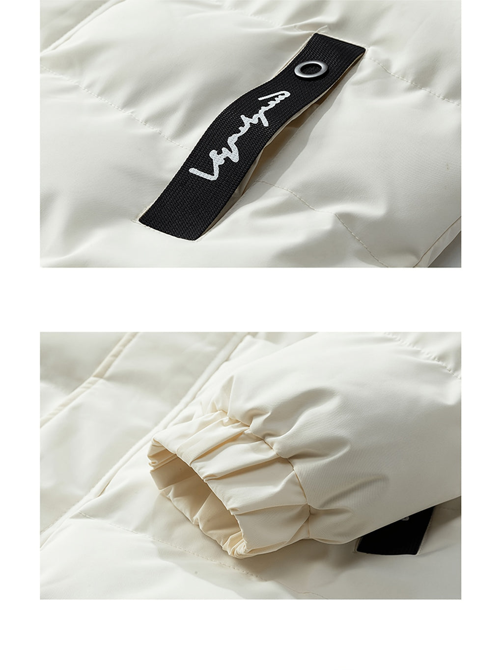 Manteau matelassé pour homme, coupe-vent, à capuche, blanc