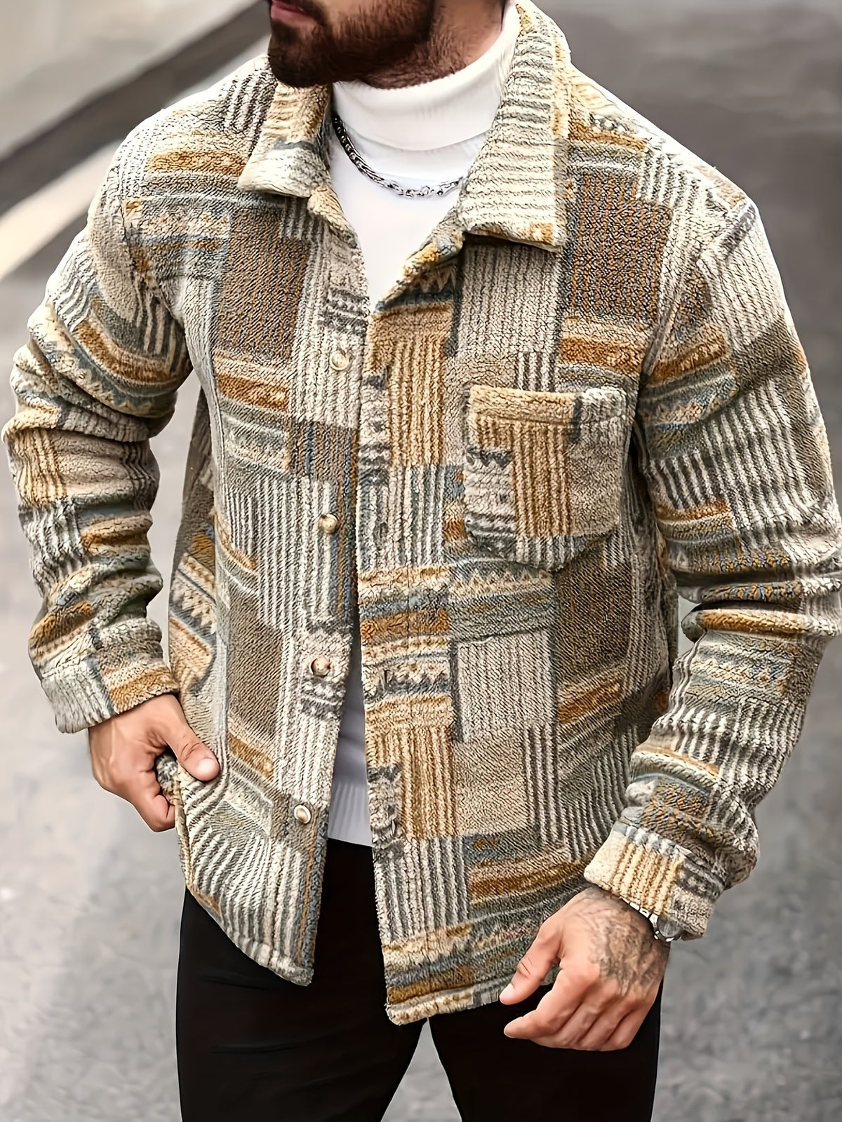 Veste pour homme, à revers, modele 4
