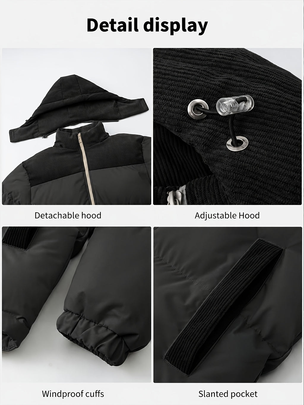 Veste pour homme, coupe-vent, à capuche, kaki