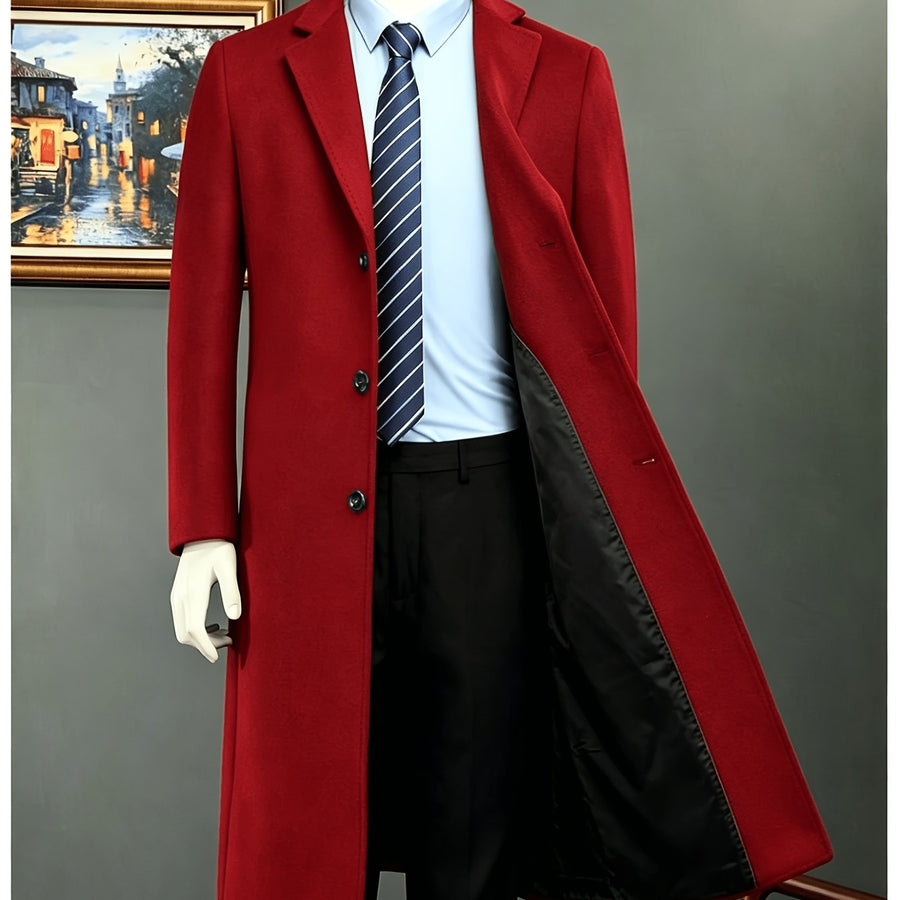 Veste, à revers, gris profond, coloris rouge écarlate, détail