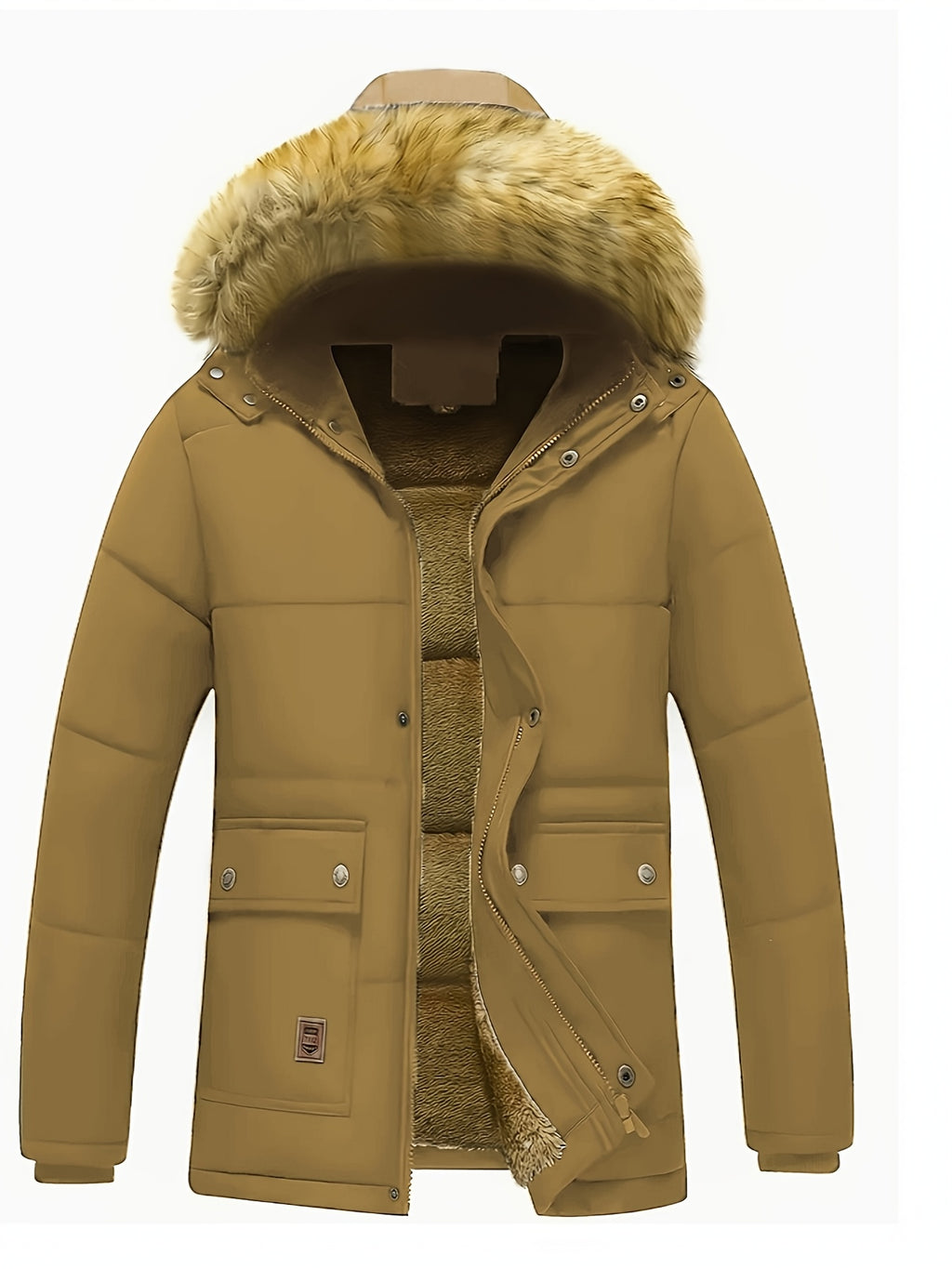 Manteau pour homme, grandes tailles, à capuche, olive
