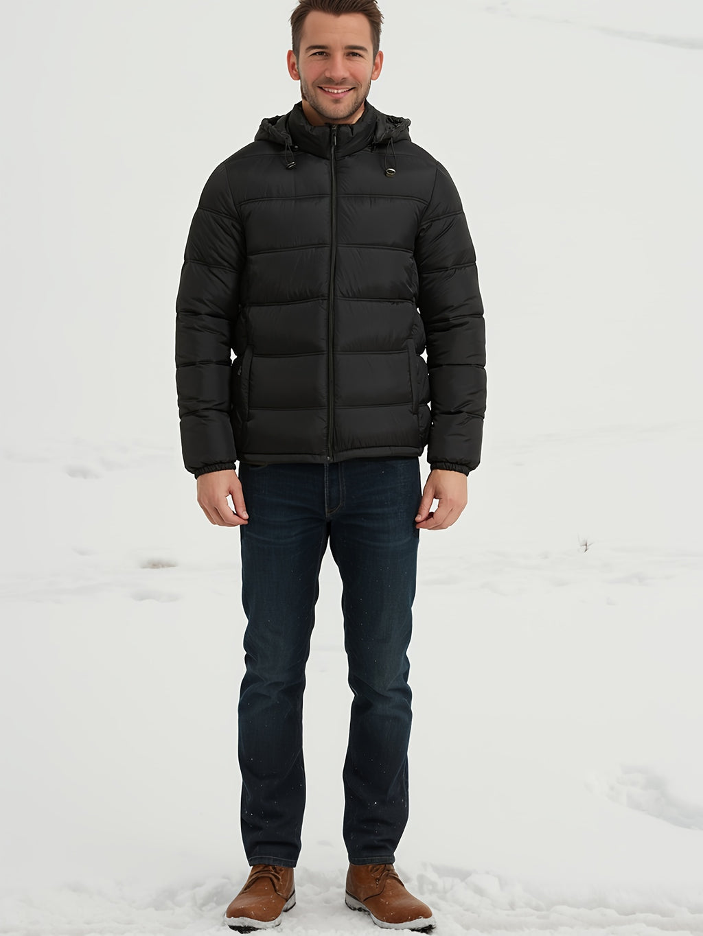 Manteau matelassé pour homme, à capuche, modele 2