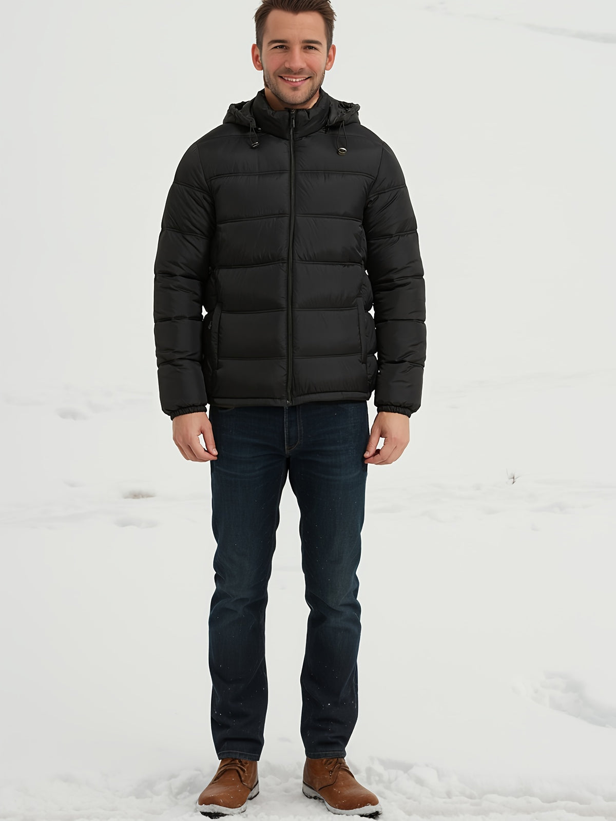 Manteau matelassé pour homme, à capuche, modele 2