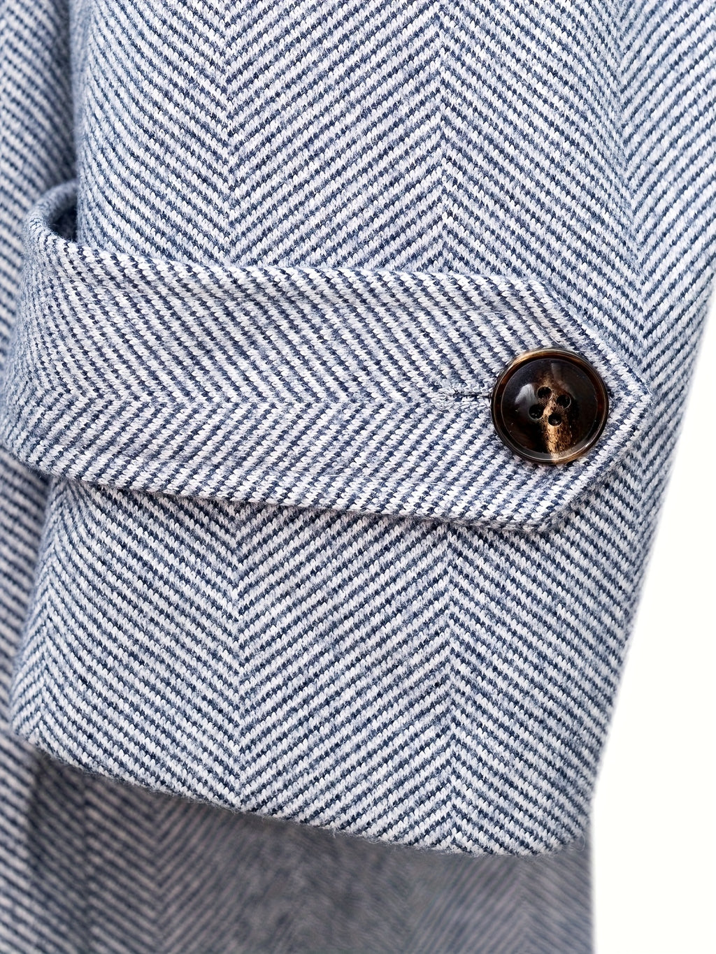 Manteau long pour homme, à revers, bleu