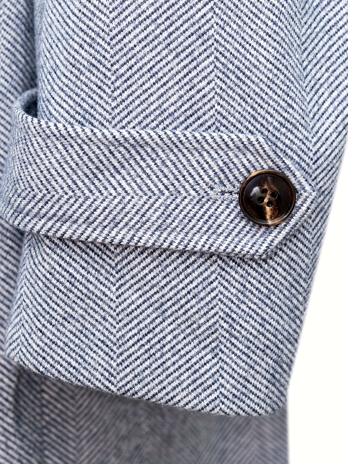 Manteau long pour homme, à revers, bleu