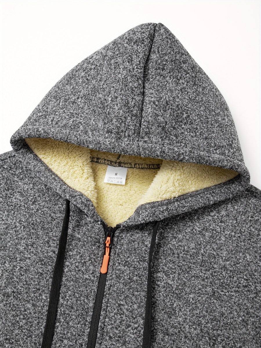 Manteau, polaire, à capuche, gris foncé, photo 11