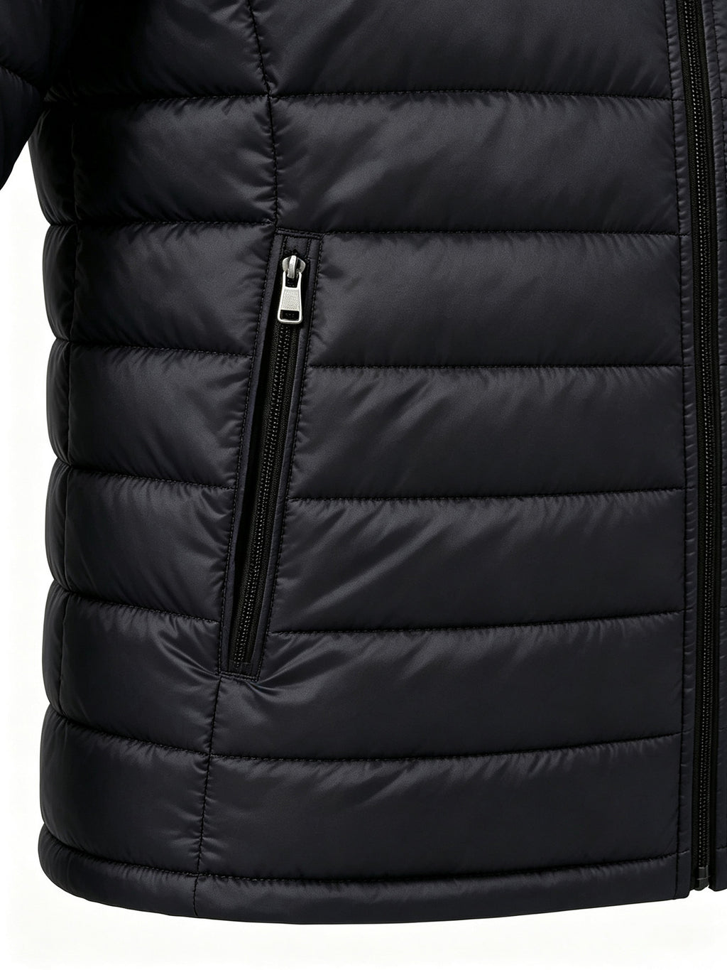 Manteau matelassé pour homme, à col montant, bleu marine