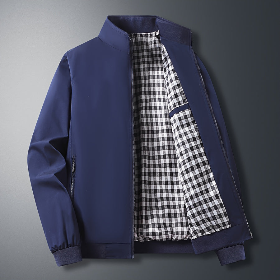 Veste, à carreaux, à col montant, noir, photo 13