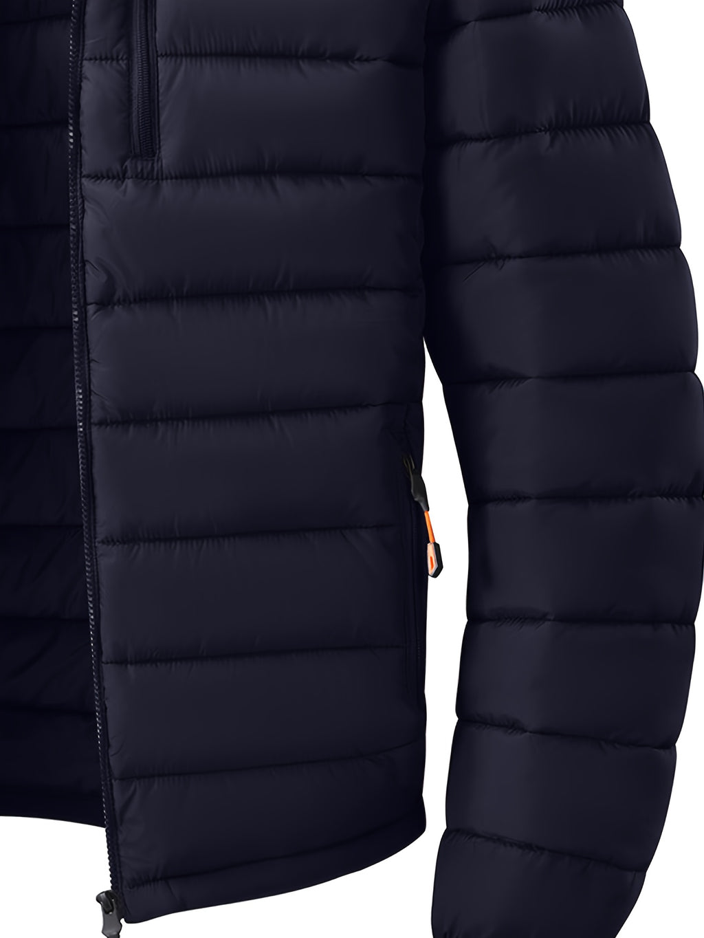 Manteau matelassé pour homme, coupe-vent, à capuche, bleu marine