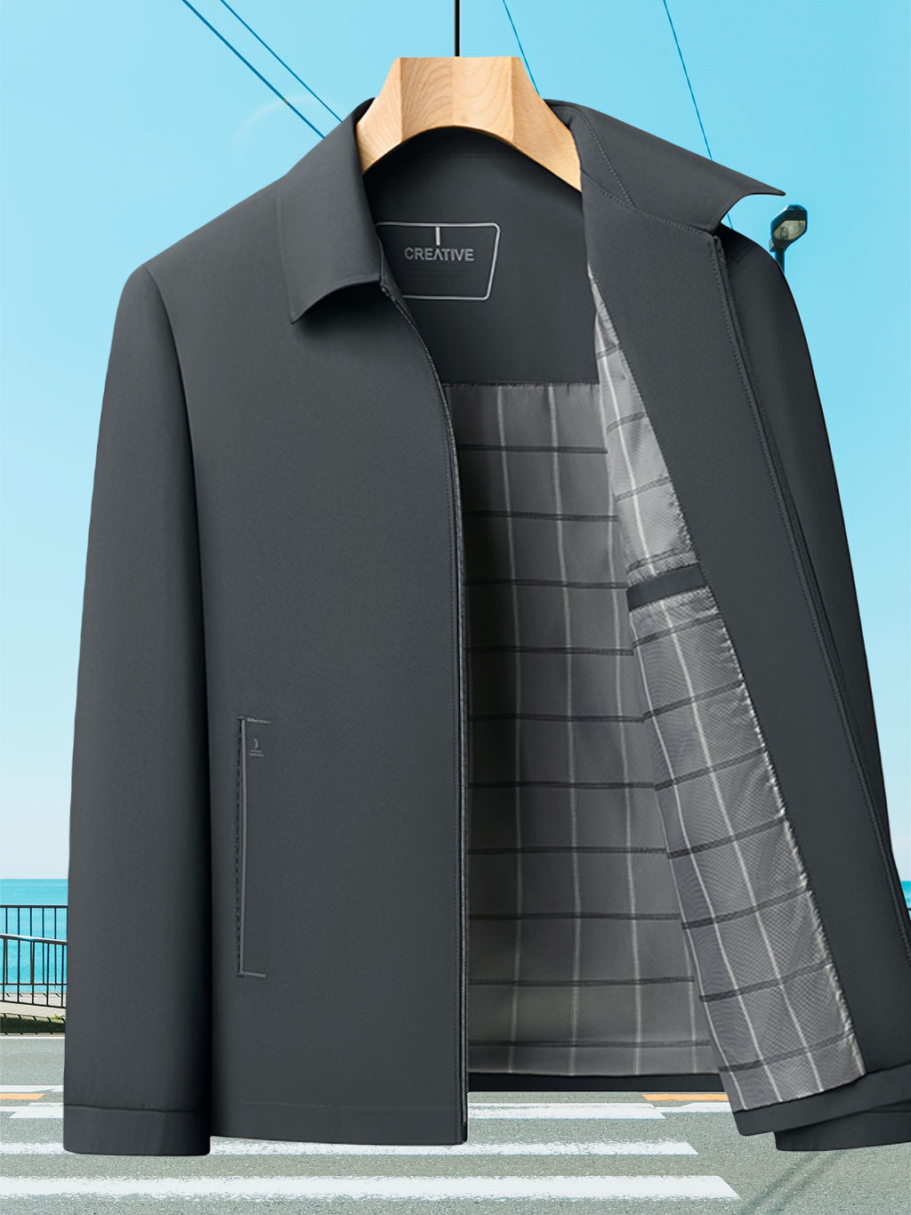 Veste pour homme, à revers, jd1008 xing - 407 noir