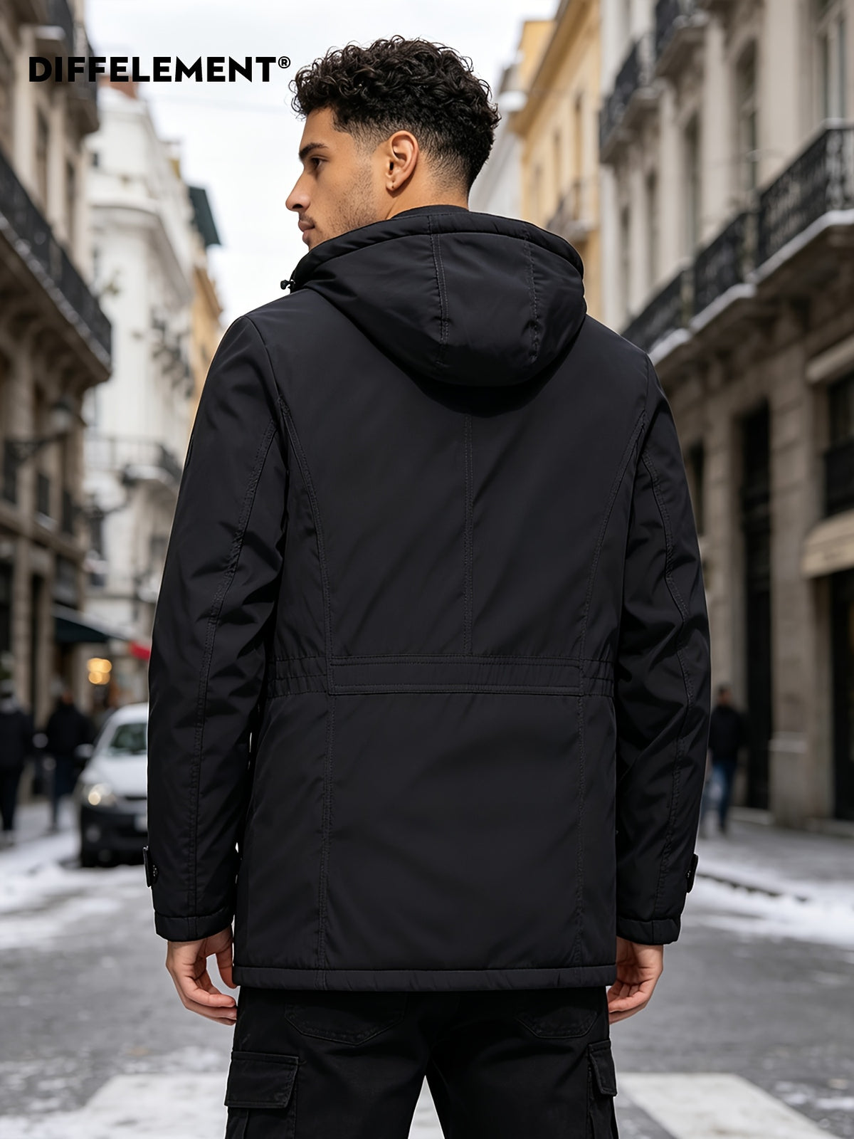 Parka matelassée pour homme, coupe-vent, à capuche