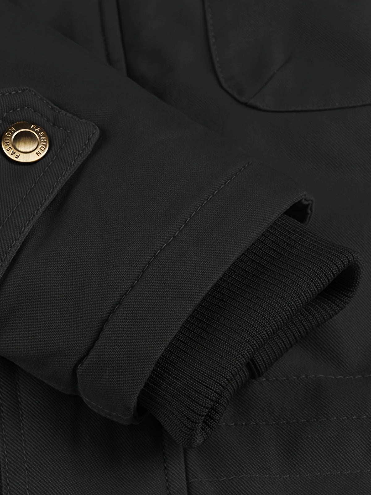 Veste mi-long pour homme, à capuche, noir