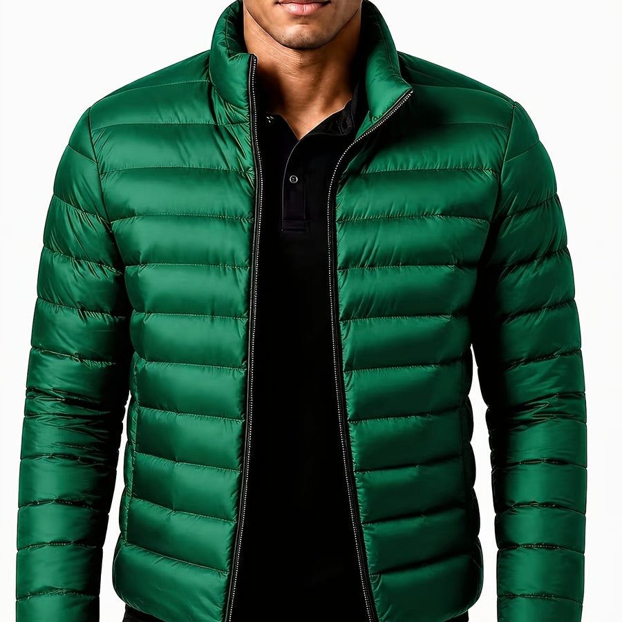 Veste, à col montant, marron 2, coloris vert noirâtre