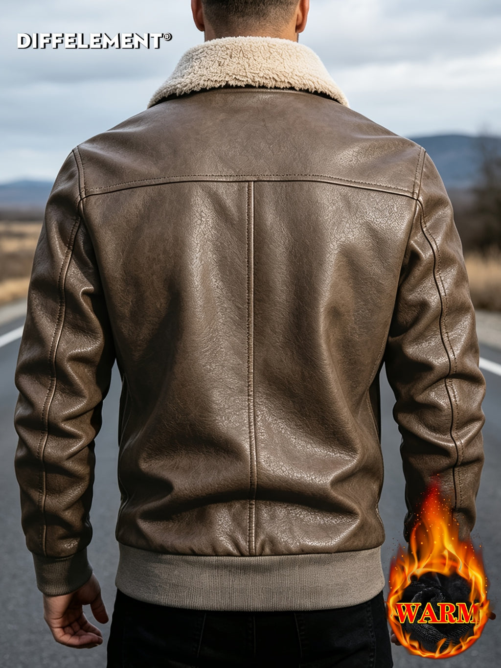 Veste en cuir PU, coupe-vent, à revers, photo 22