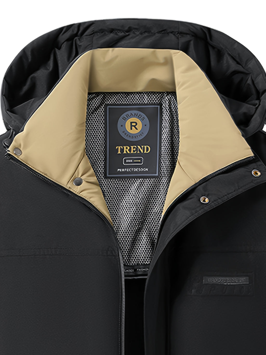 Manteau matelassé long pour homme, capuche amovible, noir