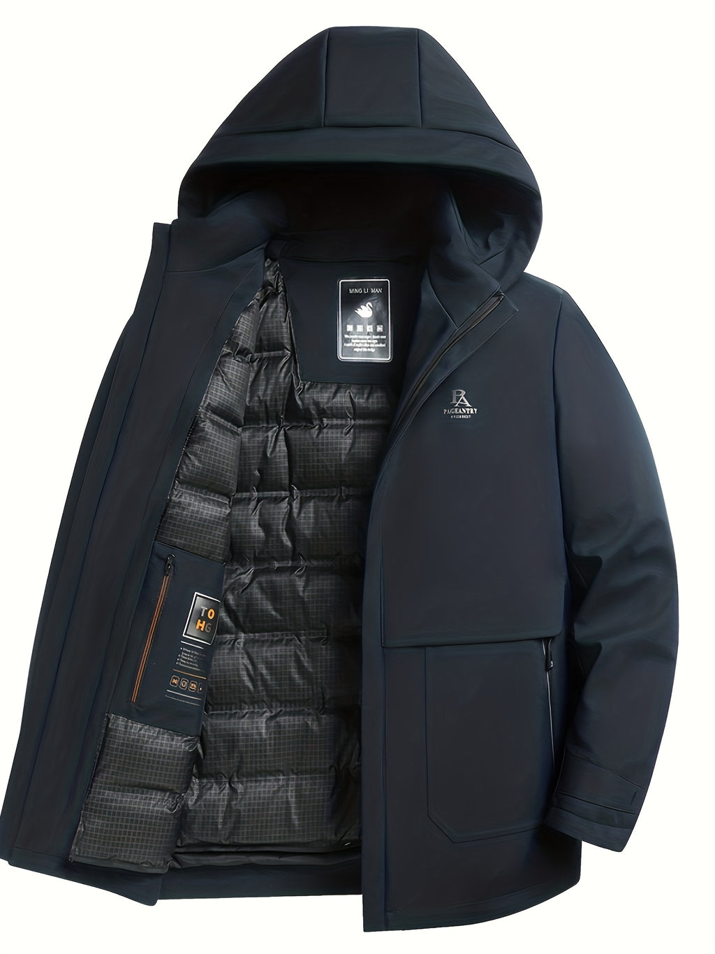 Veste long pour homme, à capuche, crevette verte