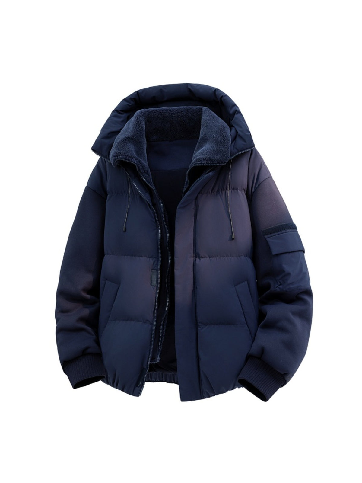 Veste matelassée pour homme, grandes tailles, à capuche