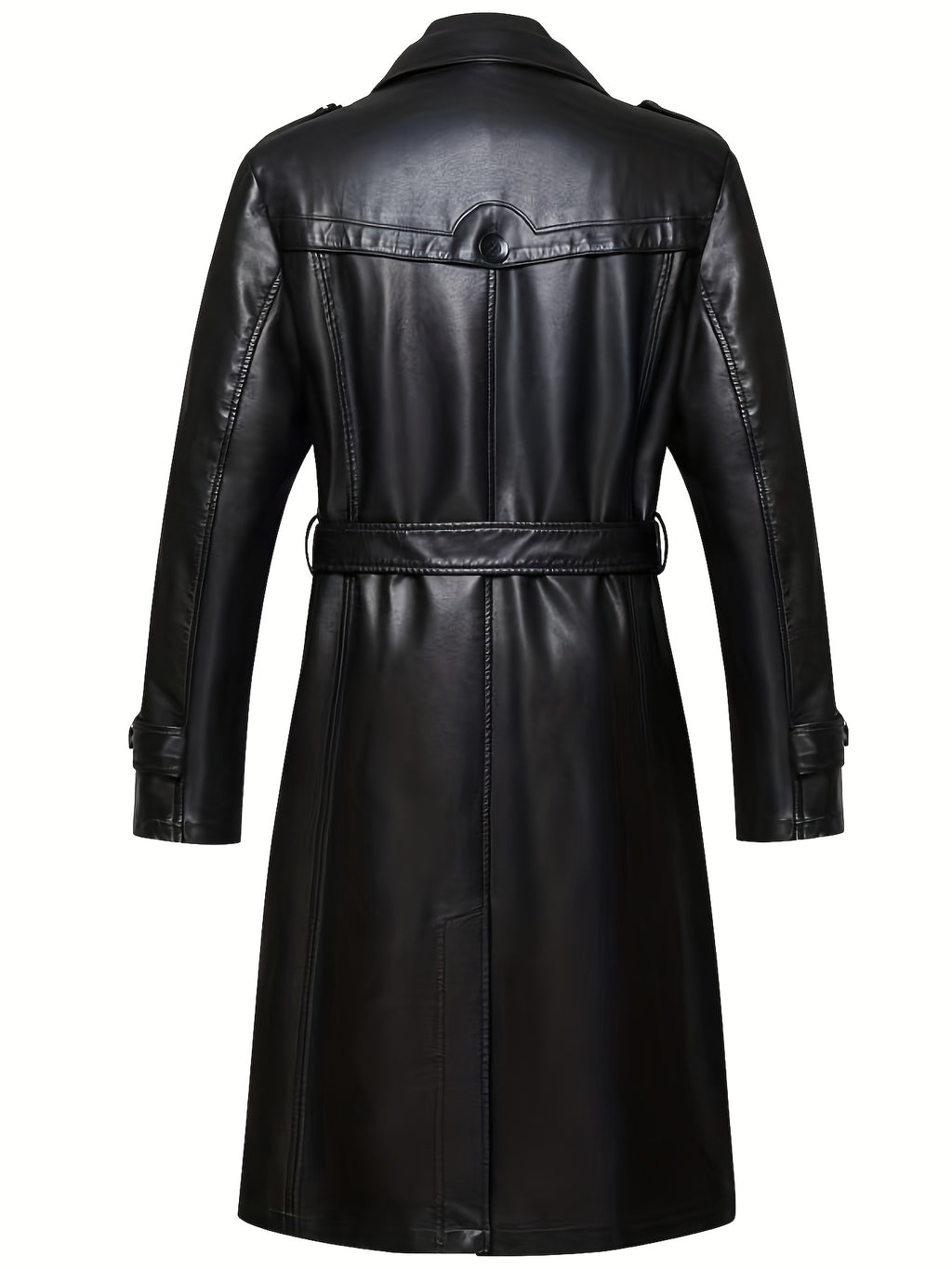 Manteau en cuir PU, coupe-vent, à revers, photo 3