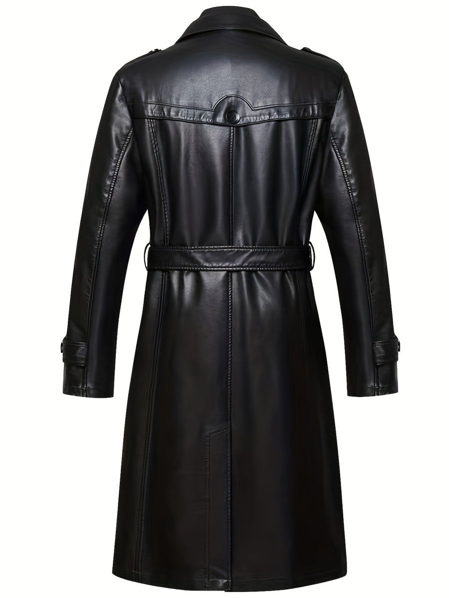 Manteau en cuir PU, coupe-vent, à revers, photo 3