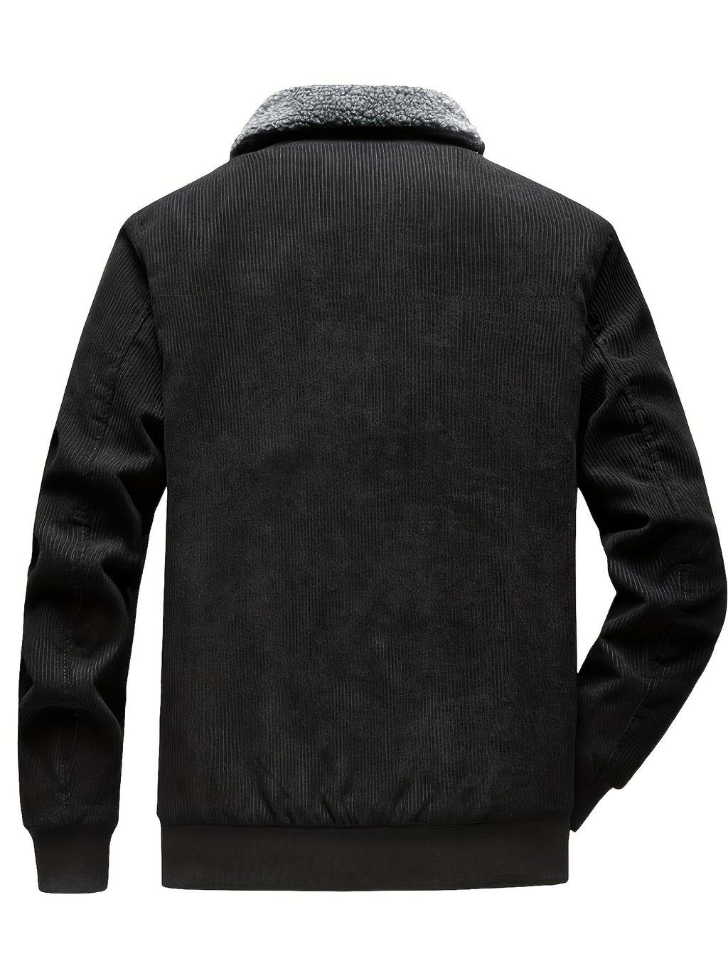 Veste, velours côtelé, à revers, gris, photo 5