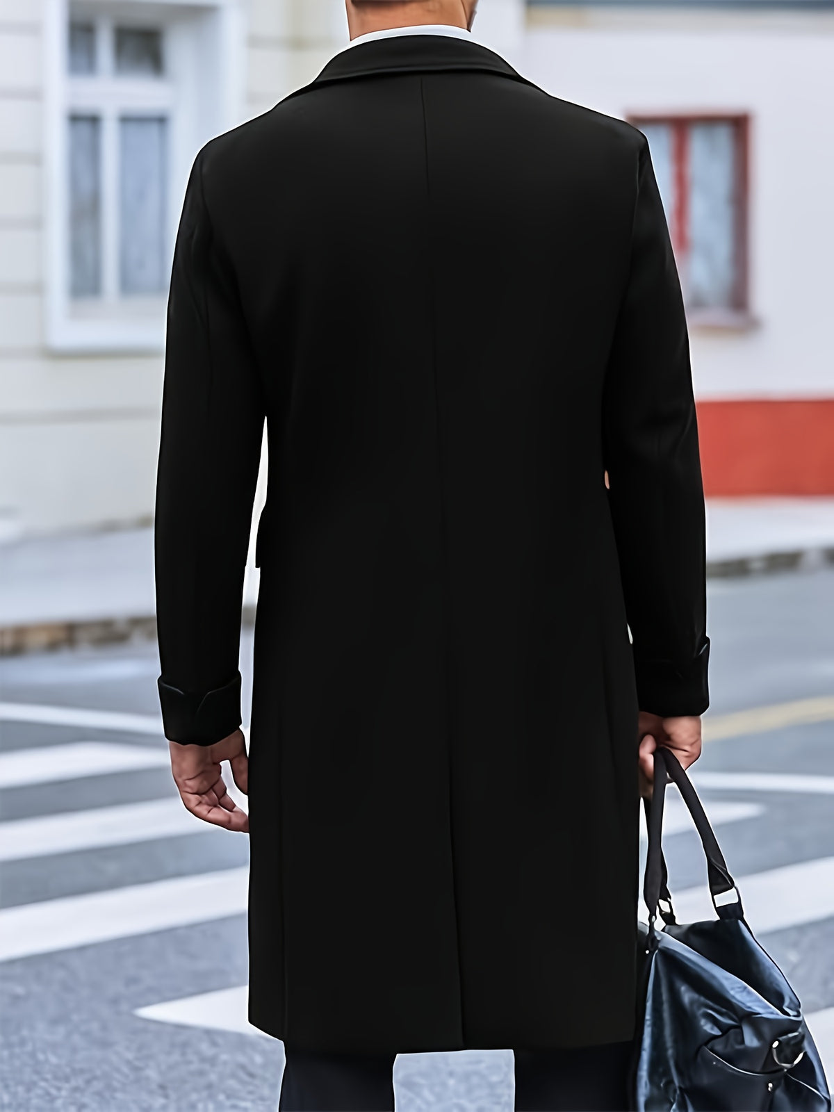 Manteau pour homme, à revers, brun jaunâtre