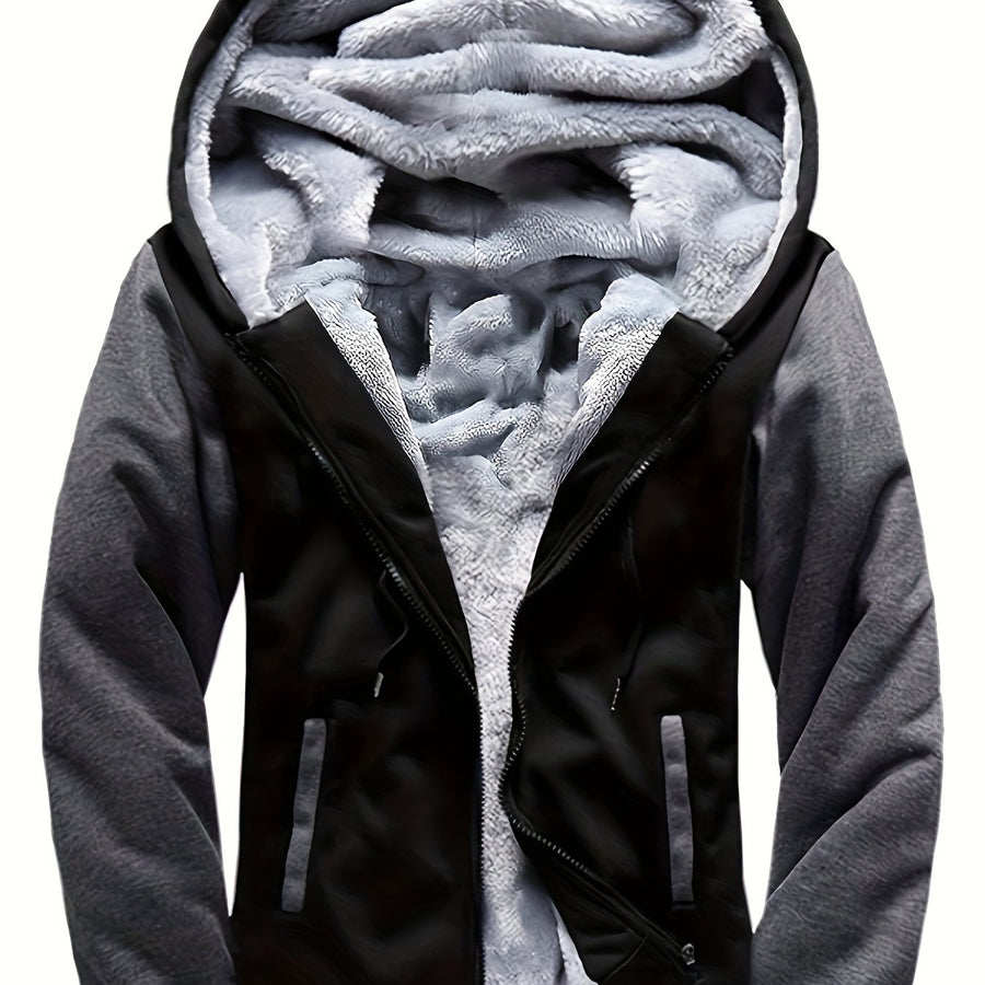 Veste, polaire, à capuche, graphite, coloris couleur graphite