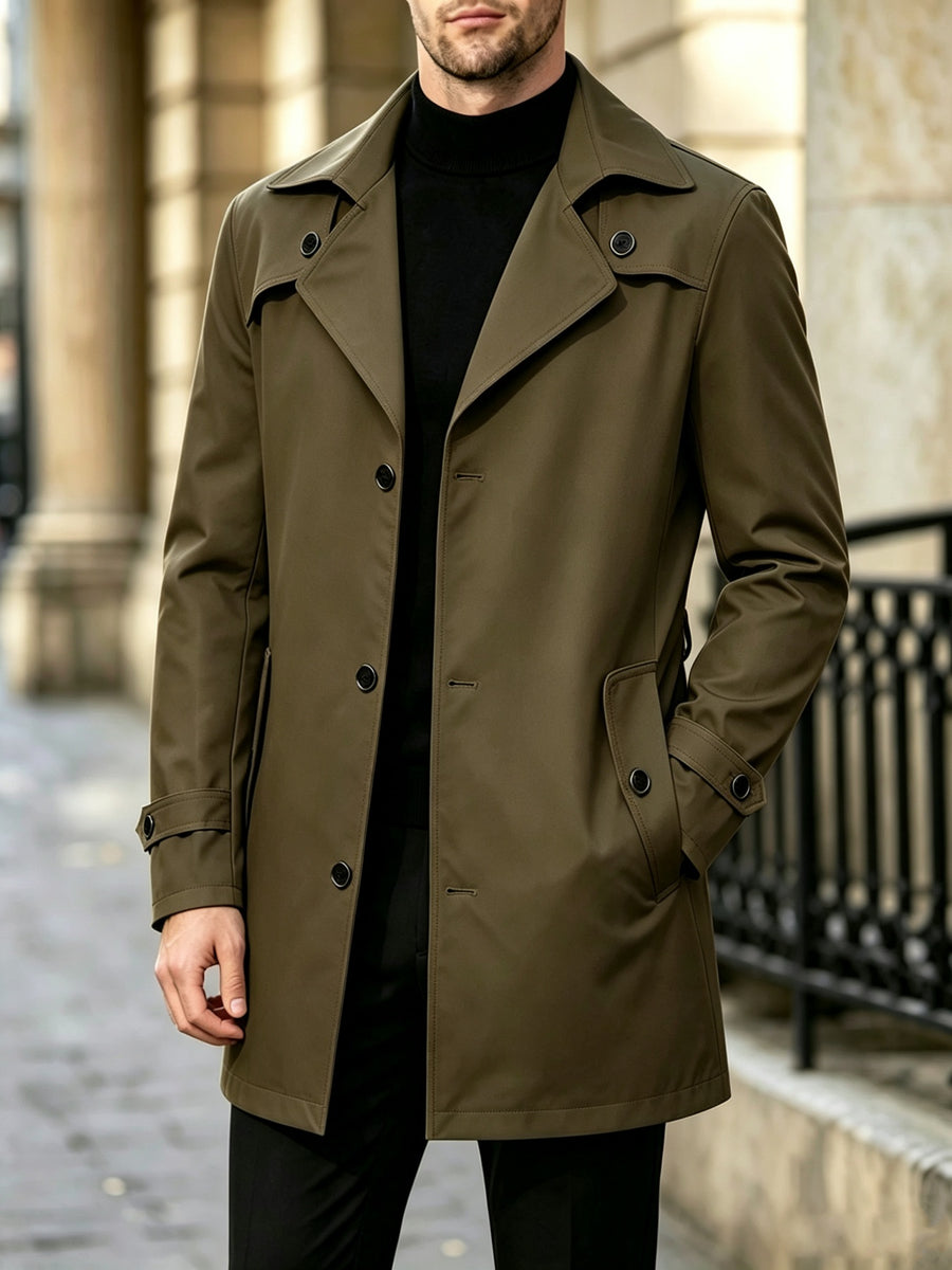 Trench, à revers, poche, détail du vêtement