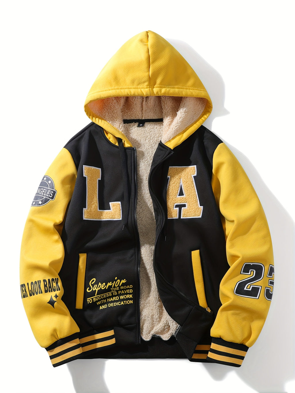 Veste pour homme, à capuche, jaune