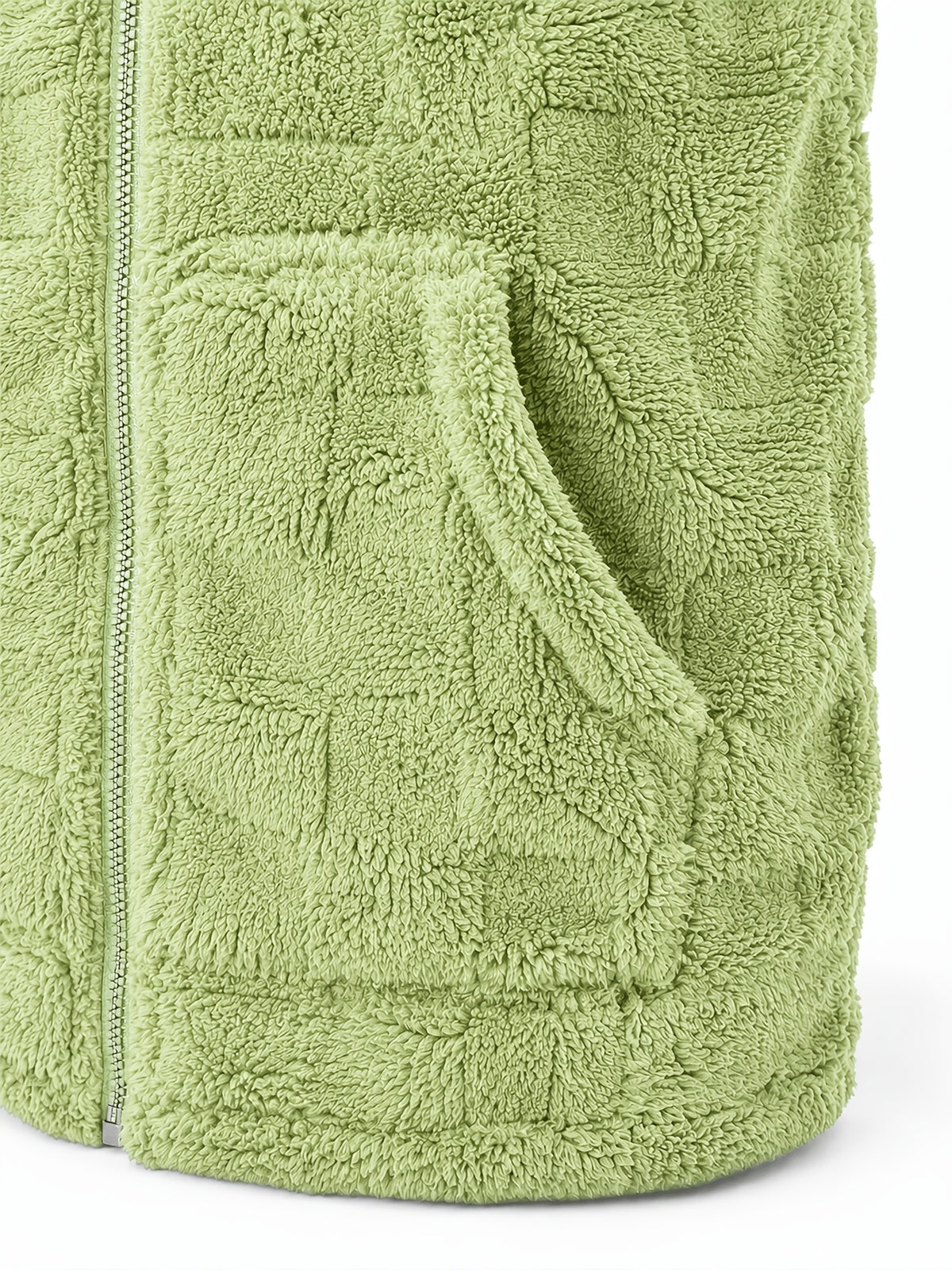 Veste matelassée pour homme, polaire, à capuche, vert clair