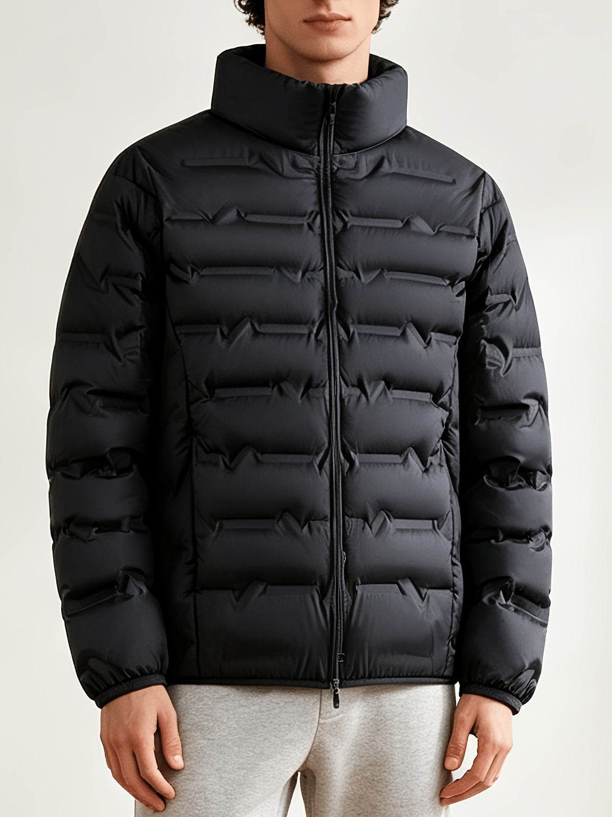 Veste matelassée pour homme, grandes tailles, à col montant
