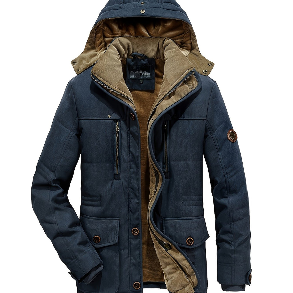 Veste matelassée pour homme, à capuche, vert fougère court, vue 5