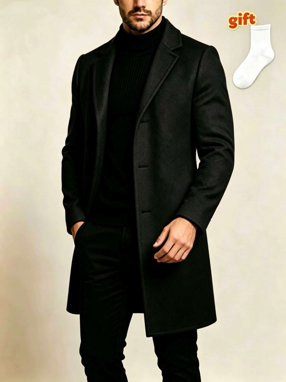 Trench pour homme, à revers, rouge foncé-a