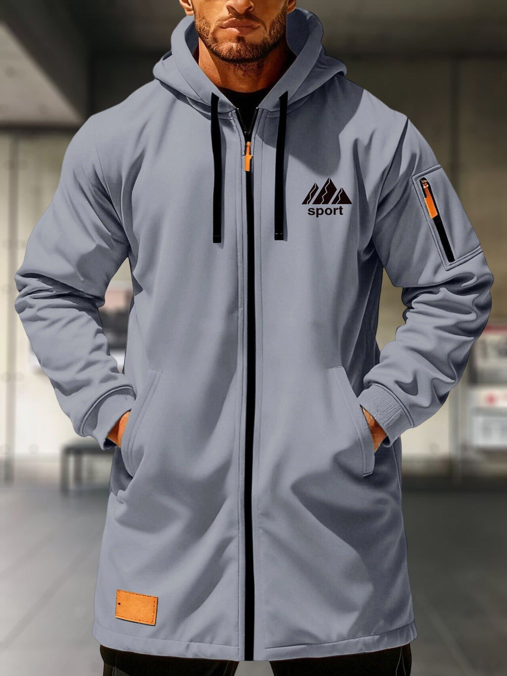 Veste pour homme, à capuche, bleu marine