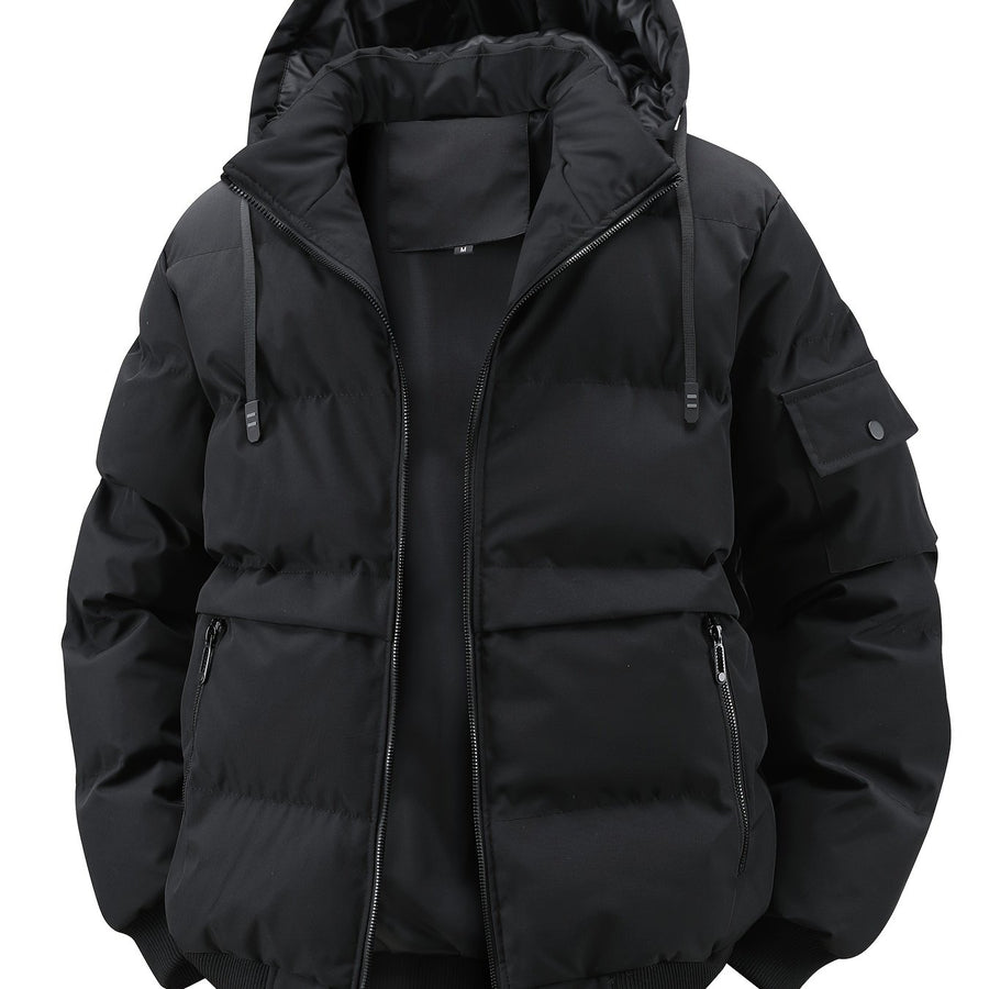Veste, capuche amovible, coloris noir