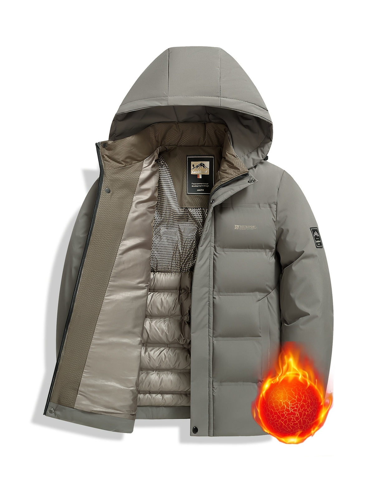 Veste pour homme, coupe-vent, à capuche, rouge