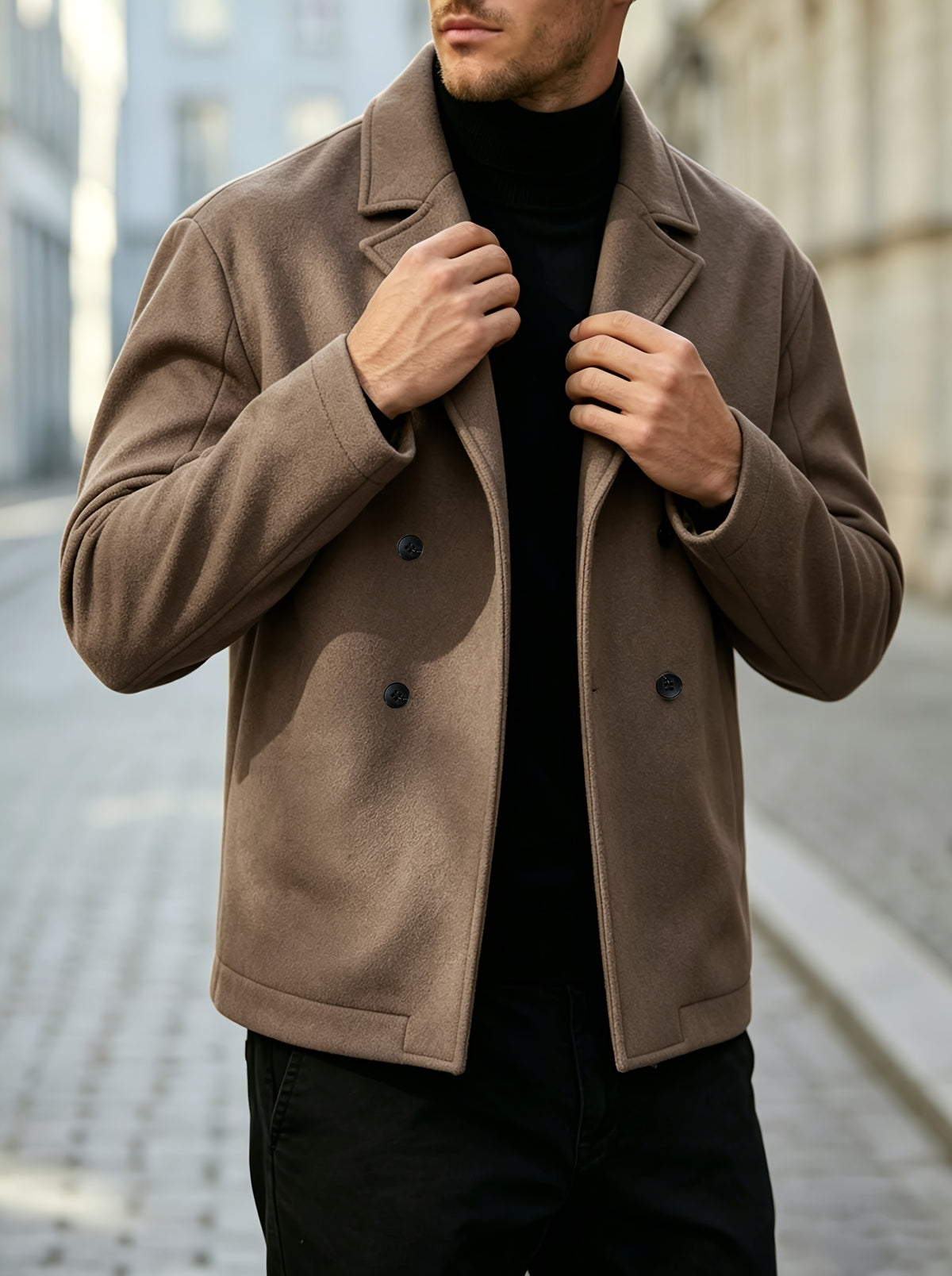 Manteau pour homme, à revers, modele 9