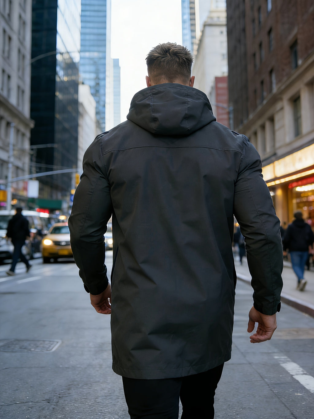 Veste pour homme, coupe-vent, à capuche, modele 4