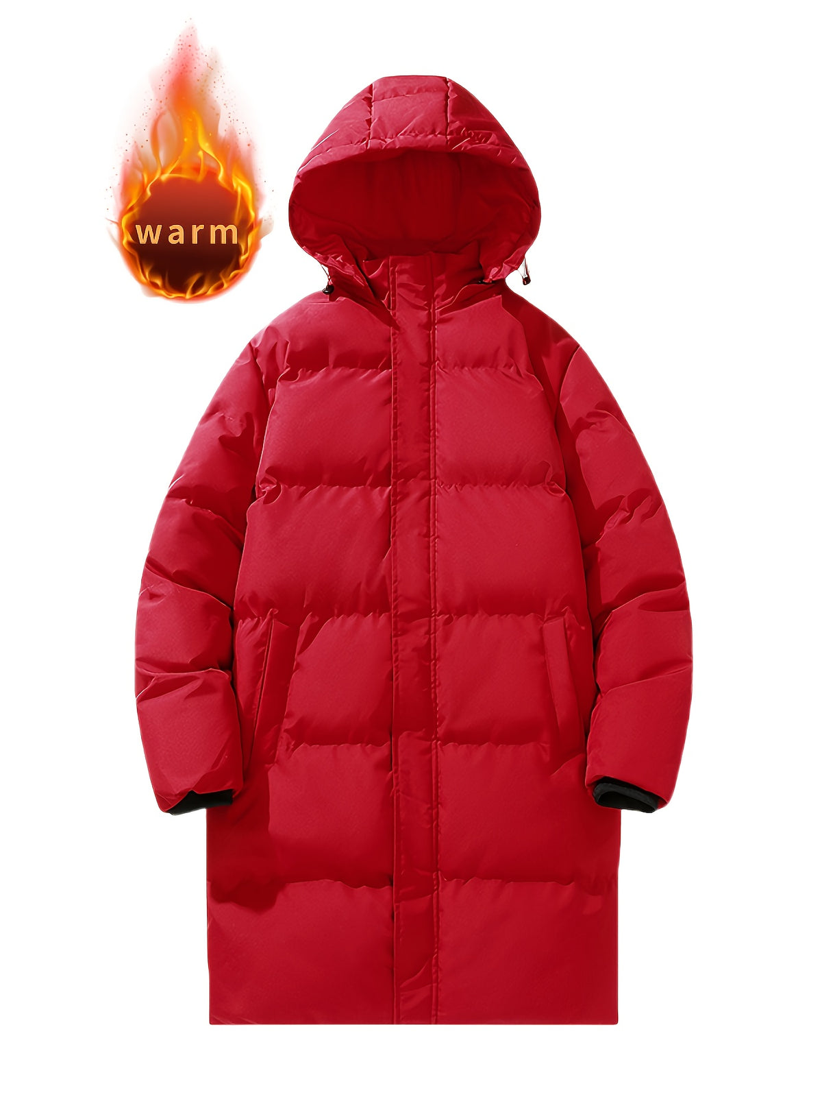 Manteau matelassé pour homme, à capuche, blanc ivoire