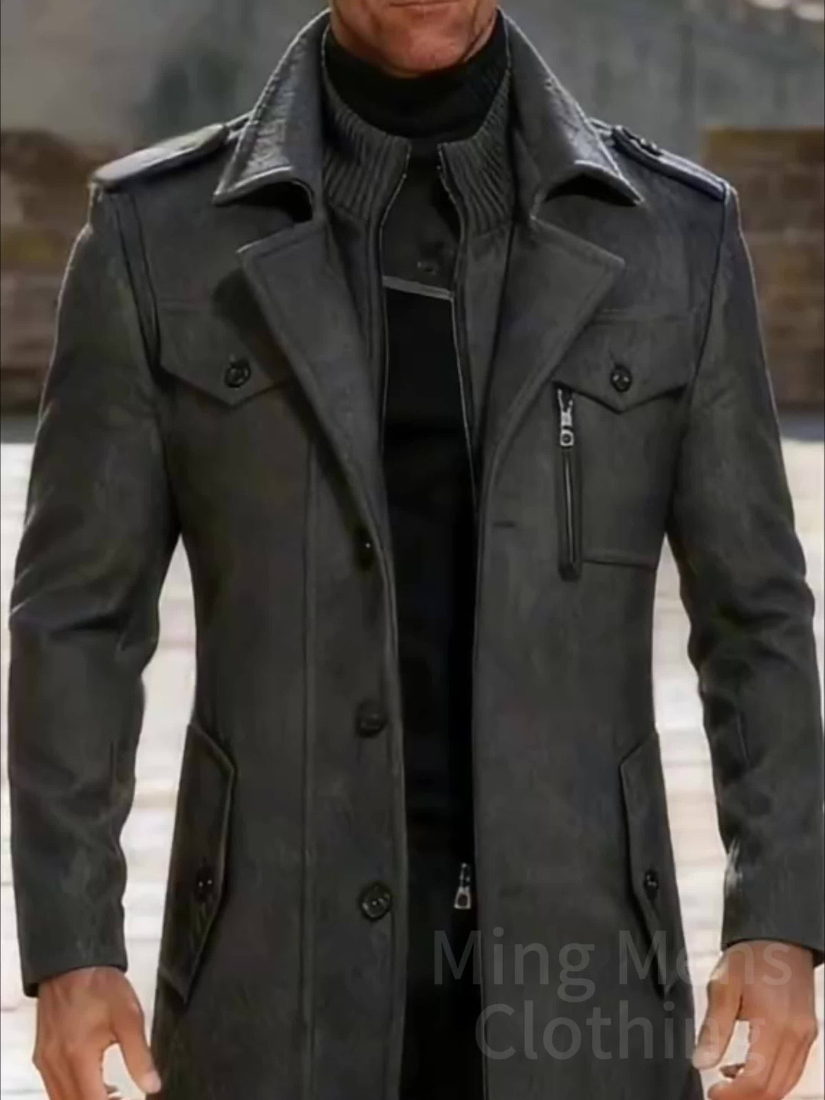 Manteau en tweed à capuche pour homme, 30 % laine, coupe ajustée