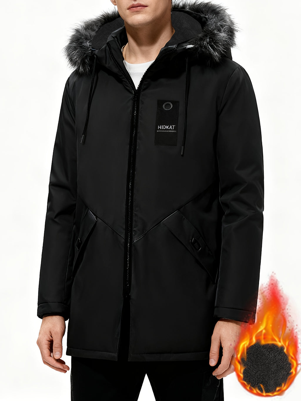 Manteau matelassé pour homme, à capuche, gris