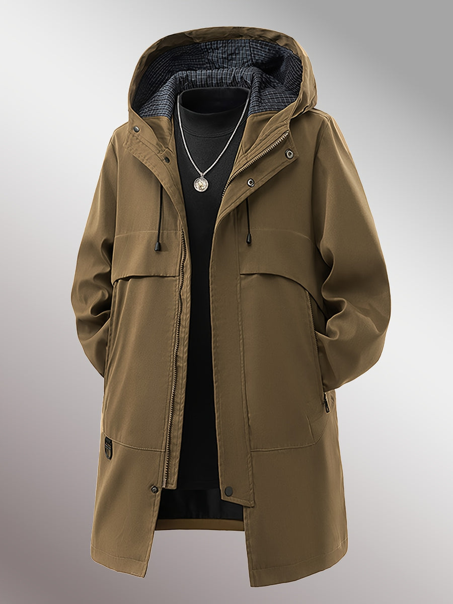 Manteau, à capuche, café, détail du vêtement