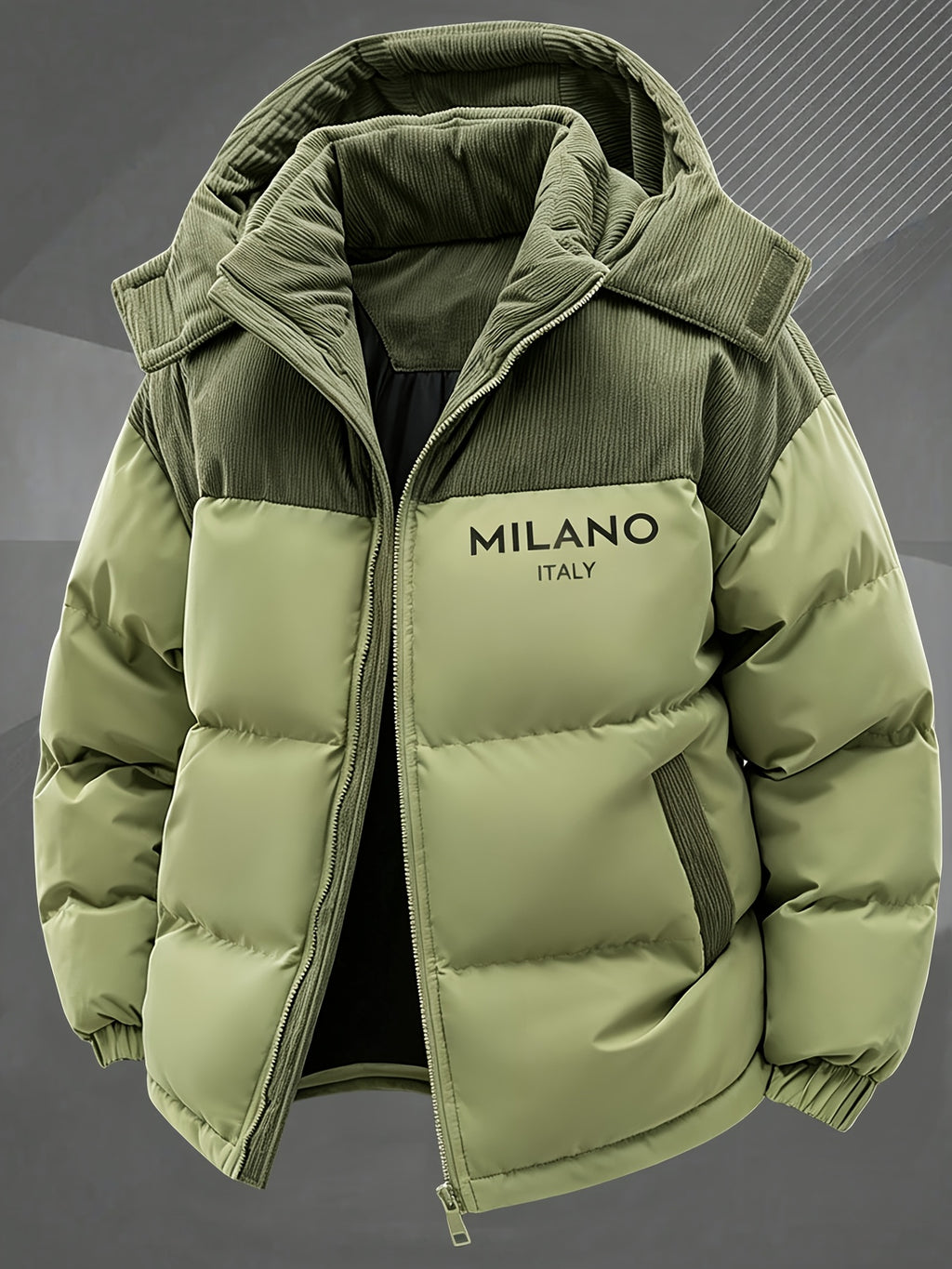 Veste pour homme, capuche amovible, bleu clair