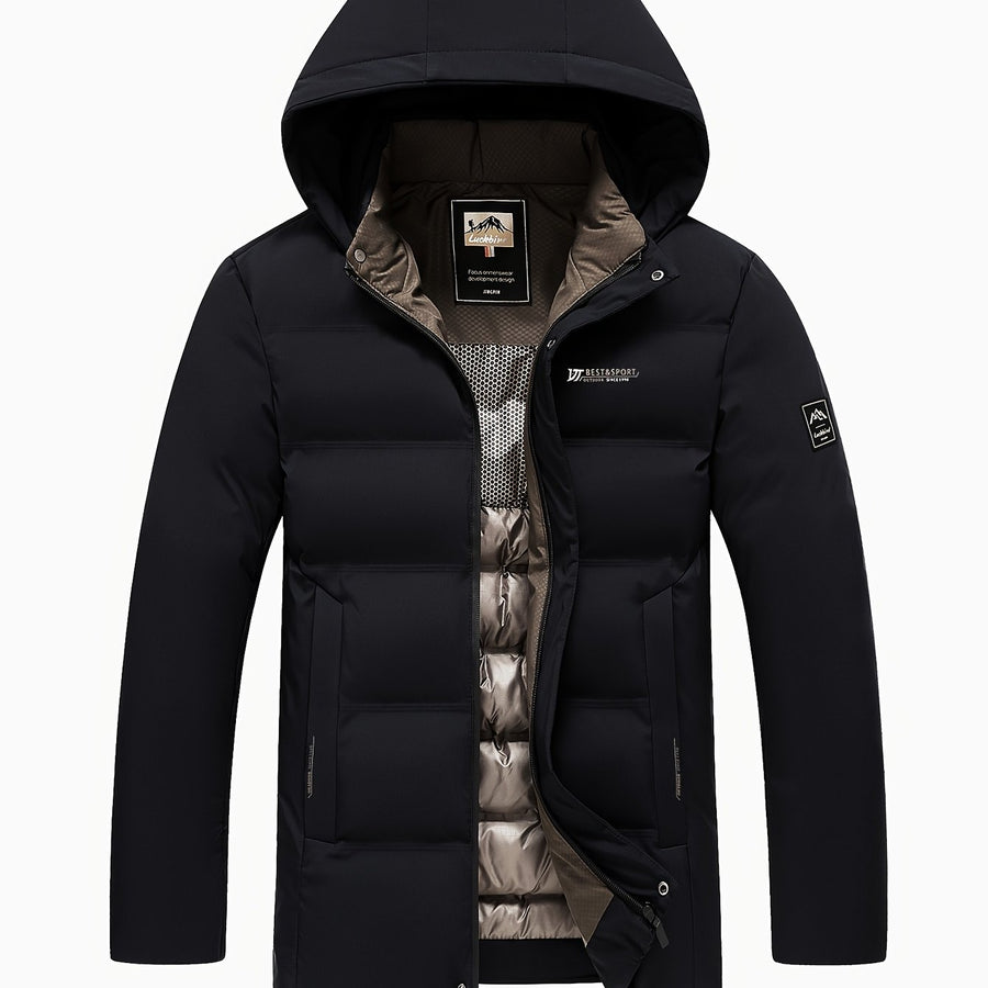 Veste, coupe-vent, à capuche, fermeture éclair, coloris noir