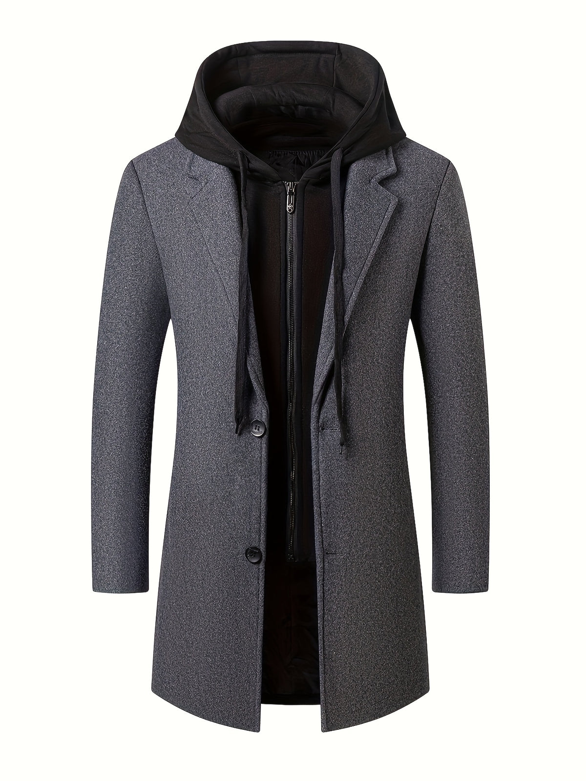 Pardessus en laine mi-long pour homme, 50 % laine, tweed