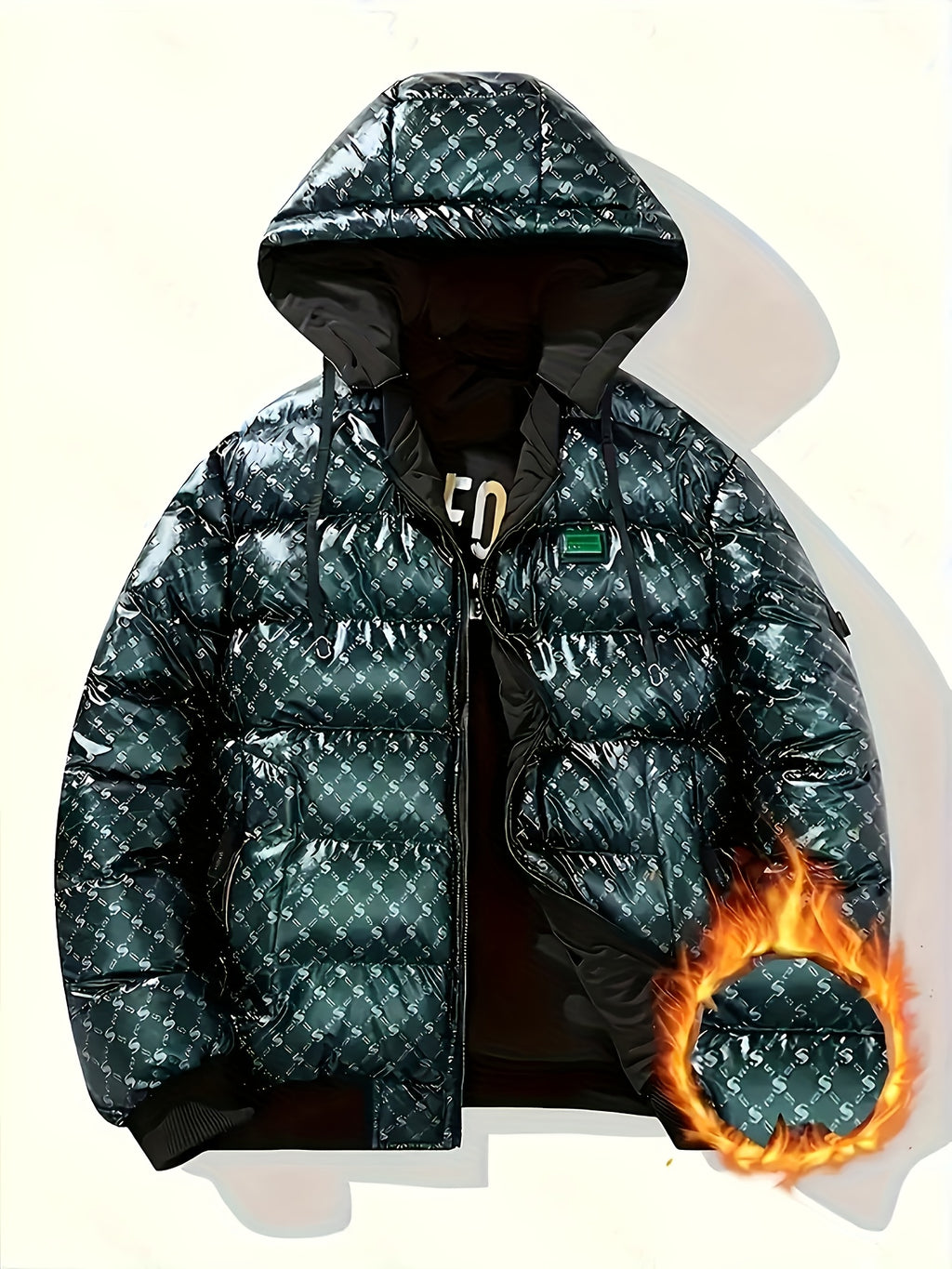 Veste pour homme, coupe-vent, à capuche, vert