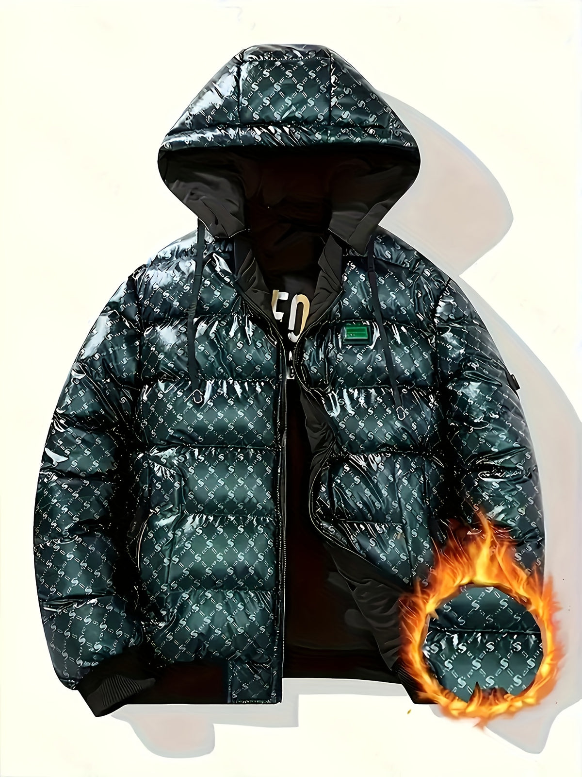 Veste pour homme, coupe-vent, à capuche, vert