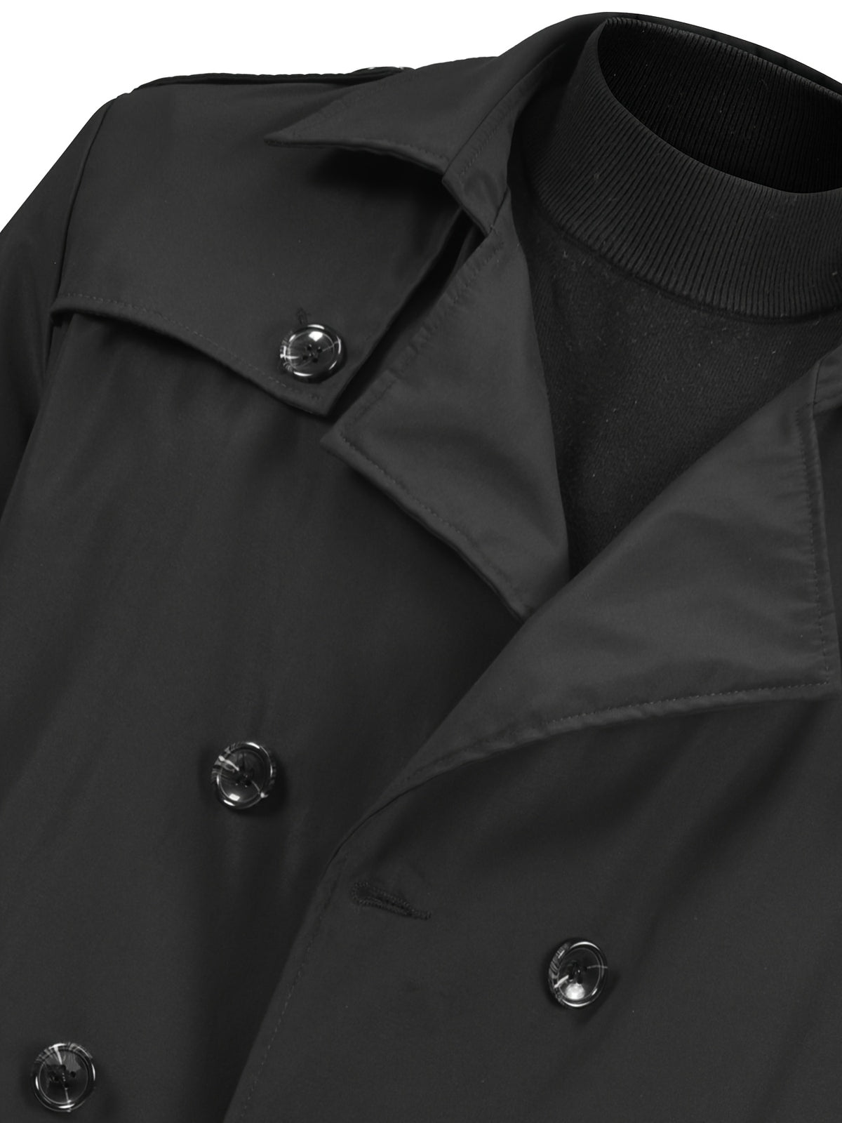 Trench long pour homme, coupe-vent, à revers