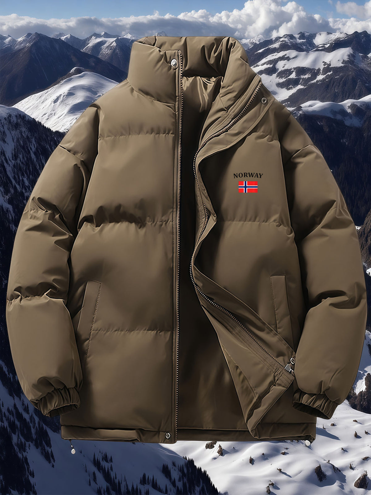 Veste matelassée pour homme, coupe-vent, à col montant, violet