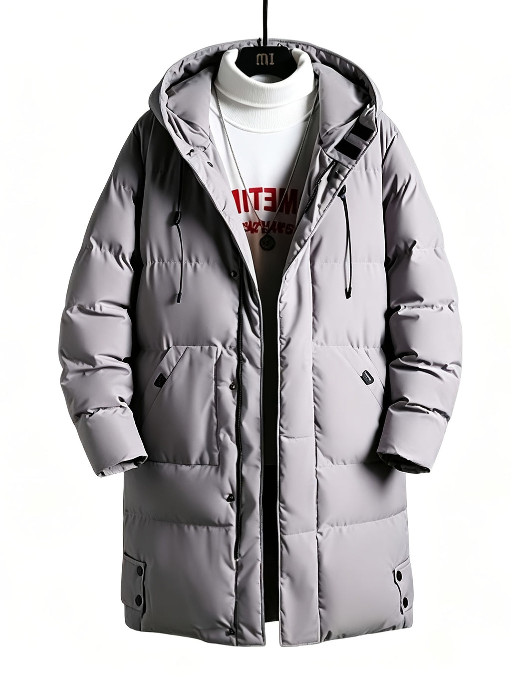 Manteau pour homme, à capuche, vert